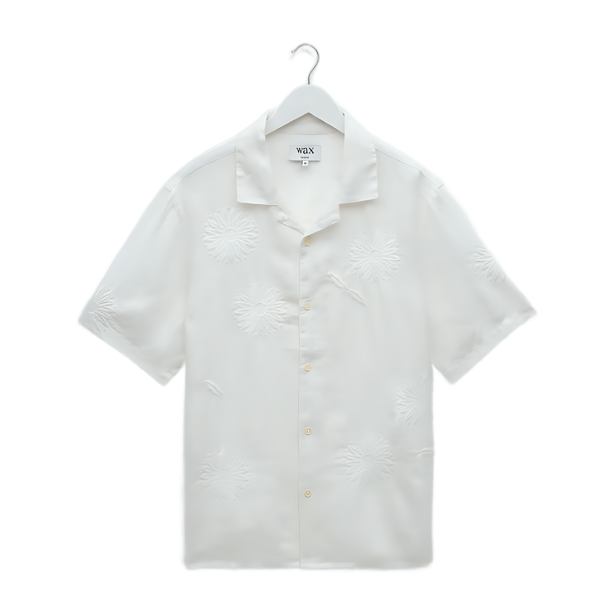 Didcot Flower Embroidered SS Shirt - White