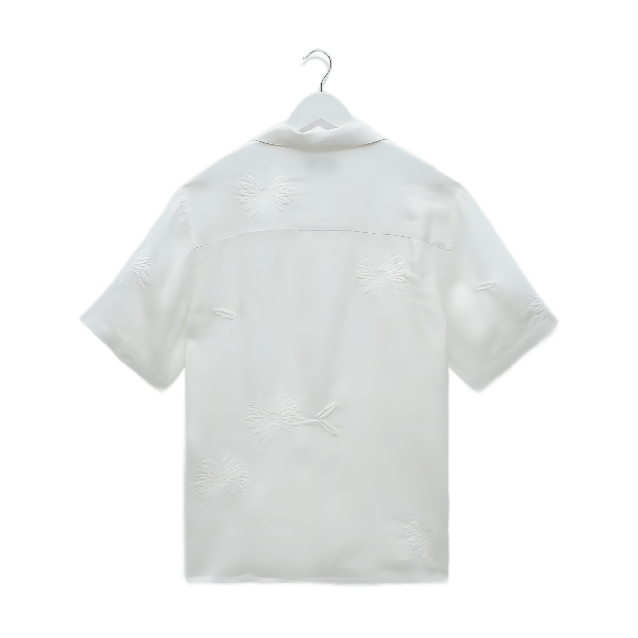 Didcot Flower Embroidered SS Shirt - White