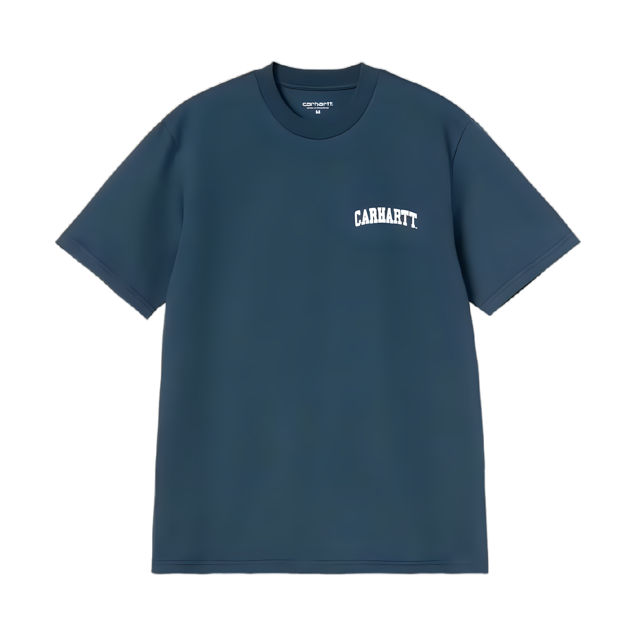 S/S University Script T-Shirt - Blue River/White