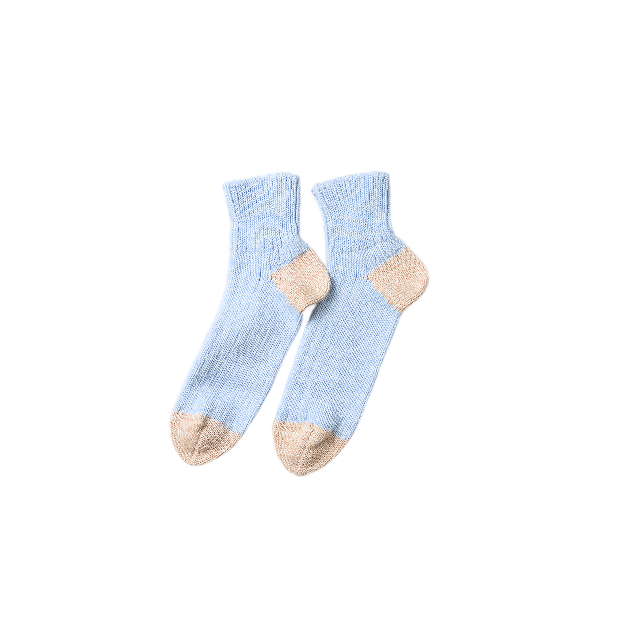 Low Gauge Ribbed Ankle Socks - Sax