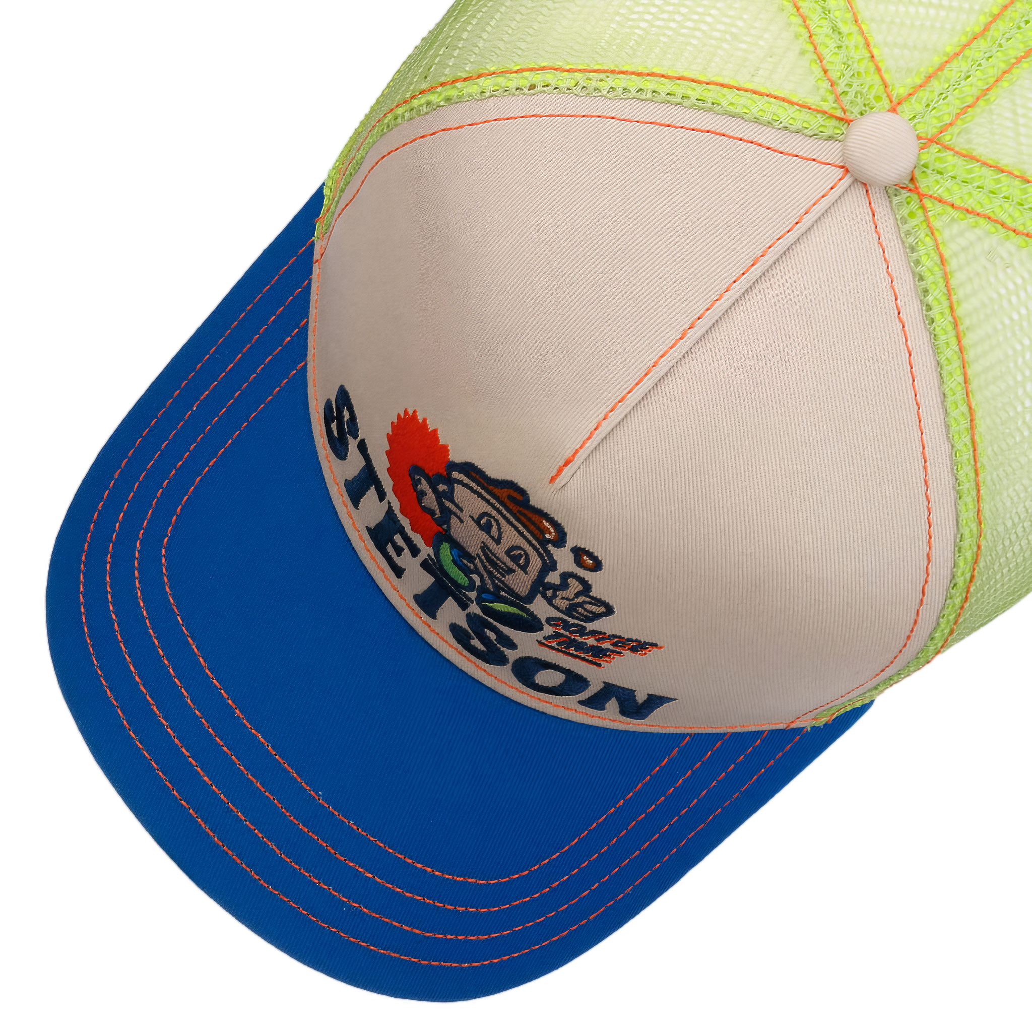 Coffee Time Trucker Cap - Blue/Green