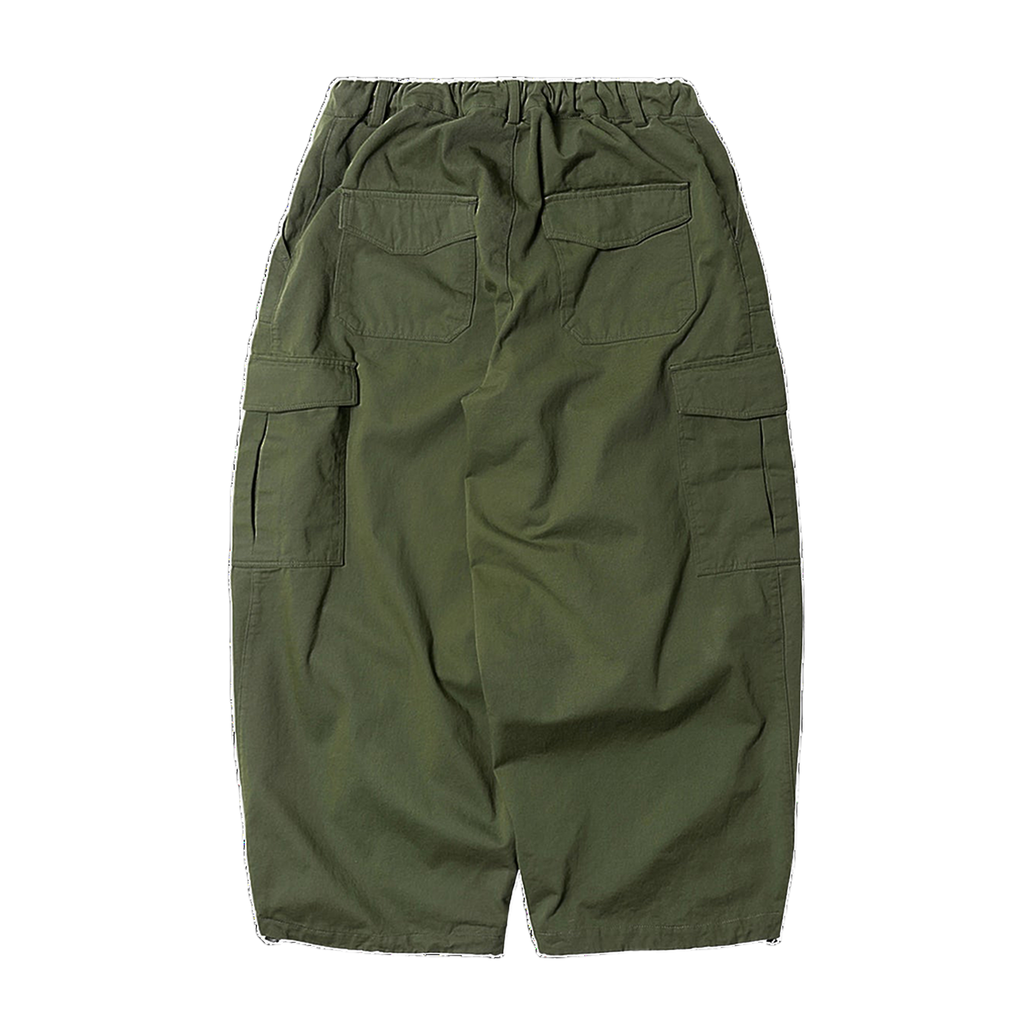 Twill Cargo Balloon Pants - Olive