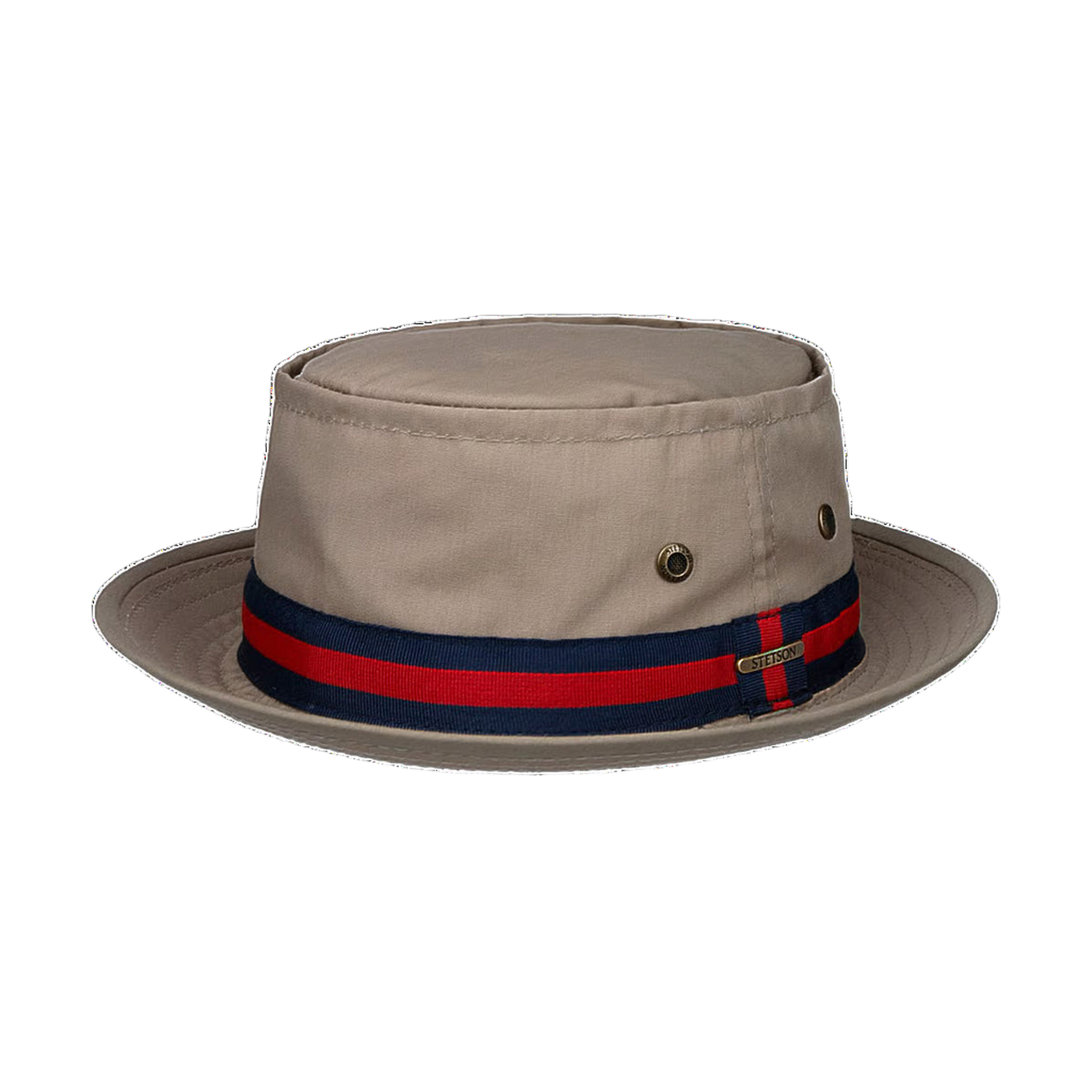 Classic Band Pork Pie Cloth Hat - Beige
