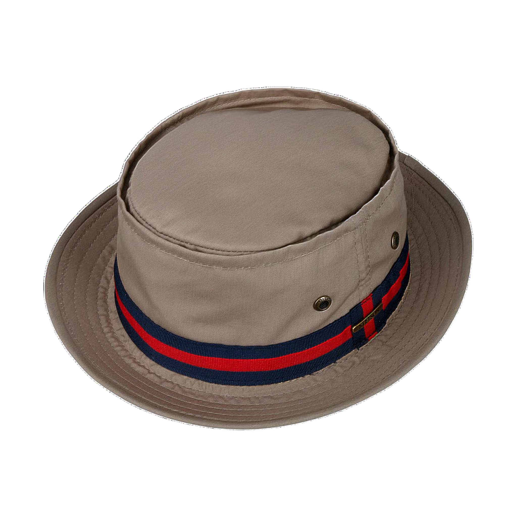 Classic Band Pork Pie Cloth Hat - Beige