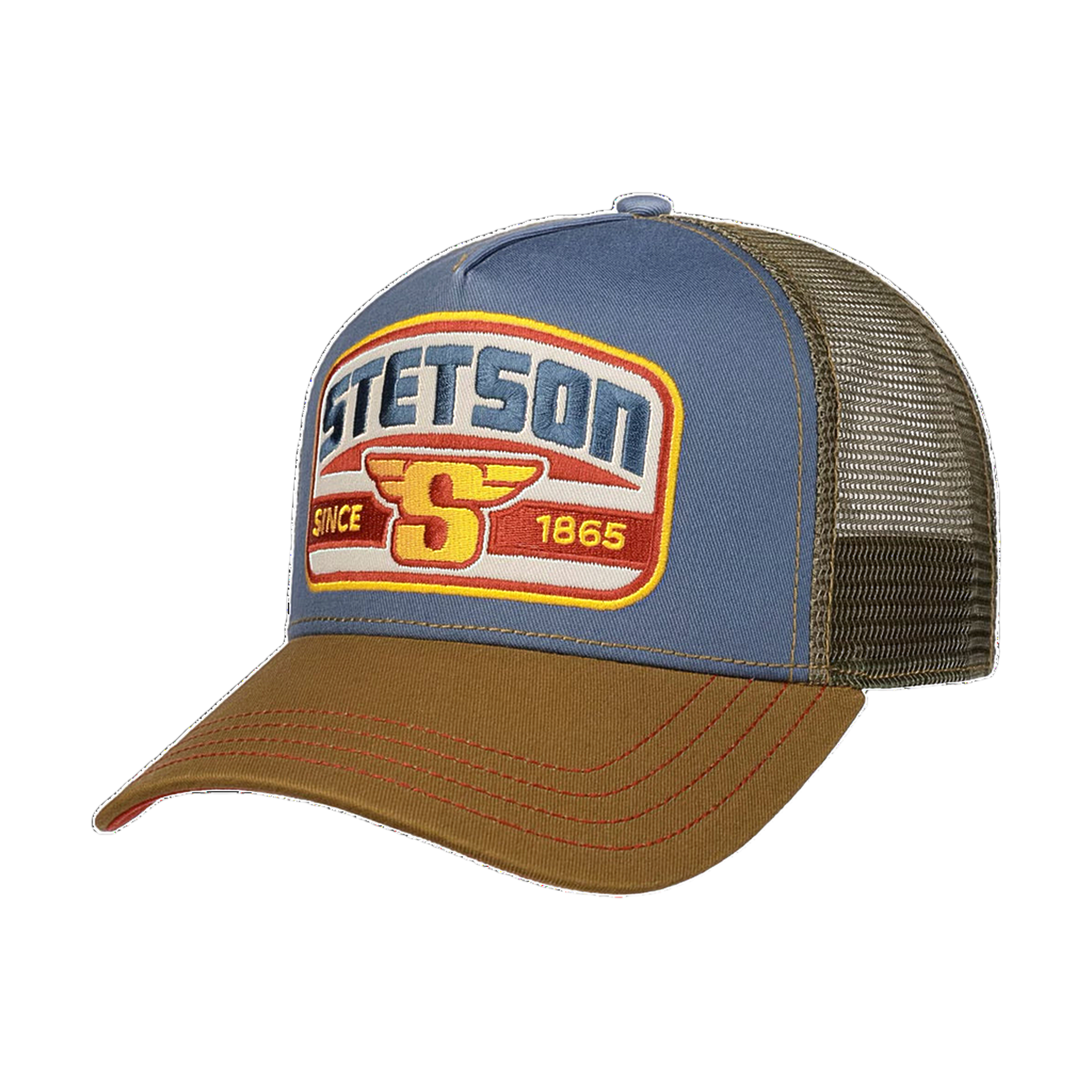 Since 1865 S Patch Trucker Cap - Brown/Blue