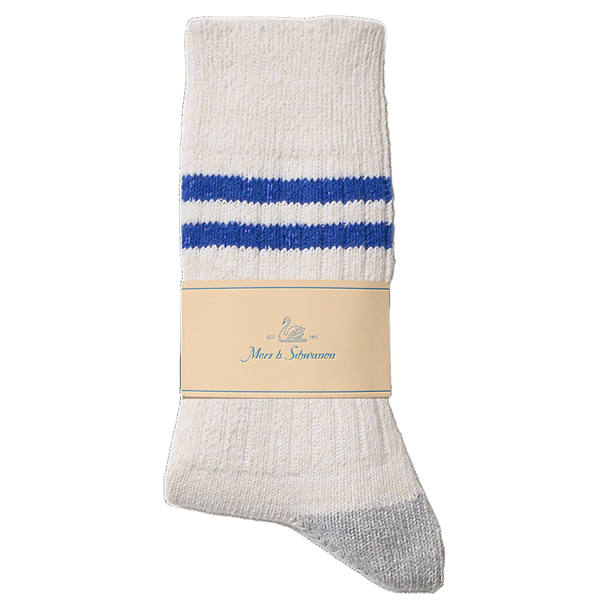 Striped Cotton Socks - Nature/Swan Blue