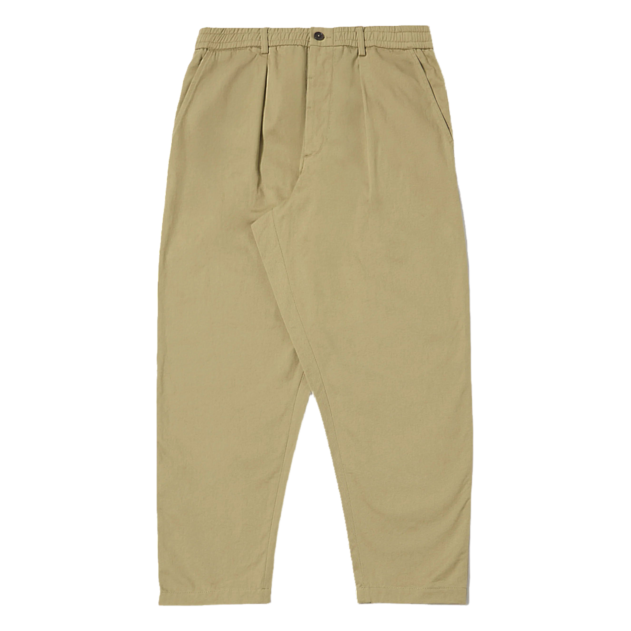 Twill Pleated Track Pant - Sand