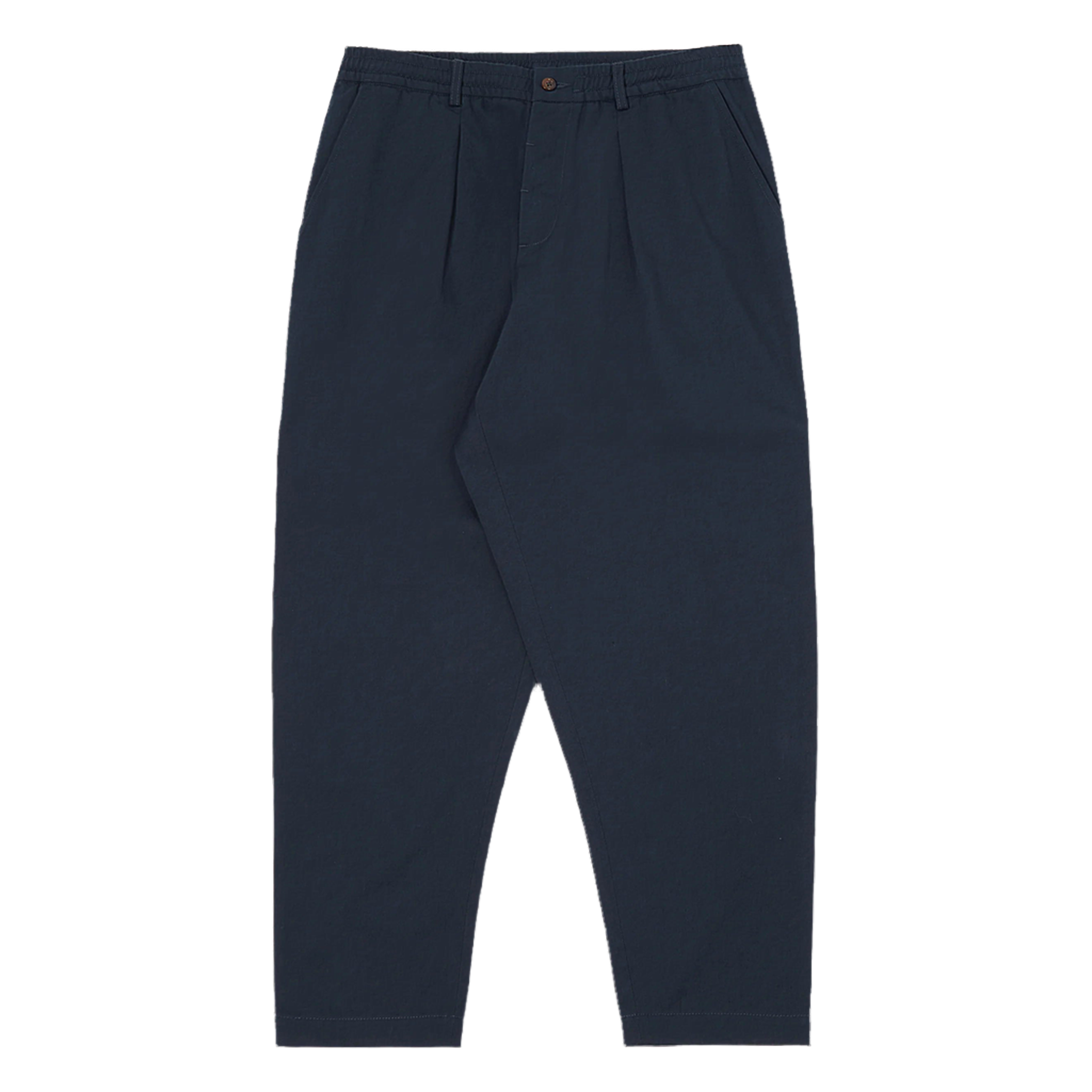 Twill Pleated Track Pant - Navy