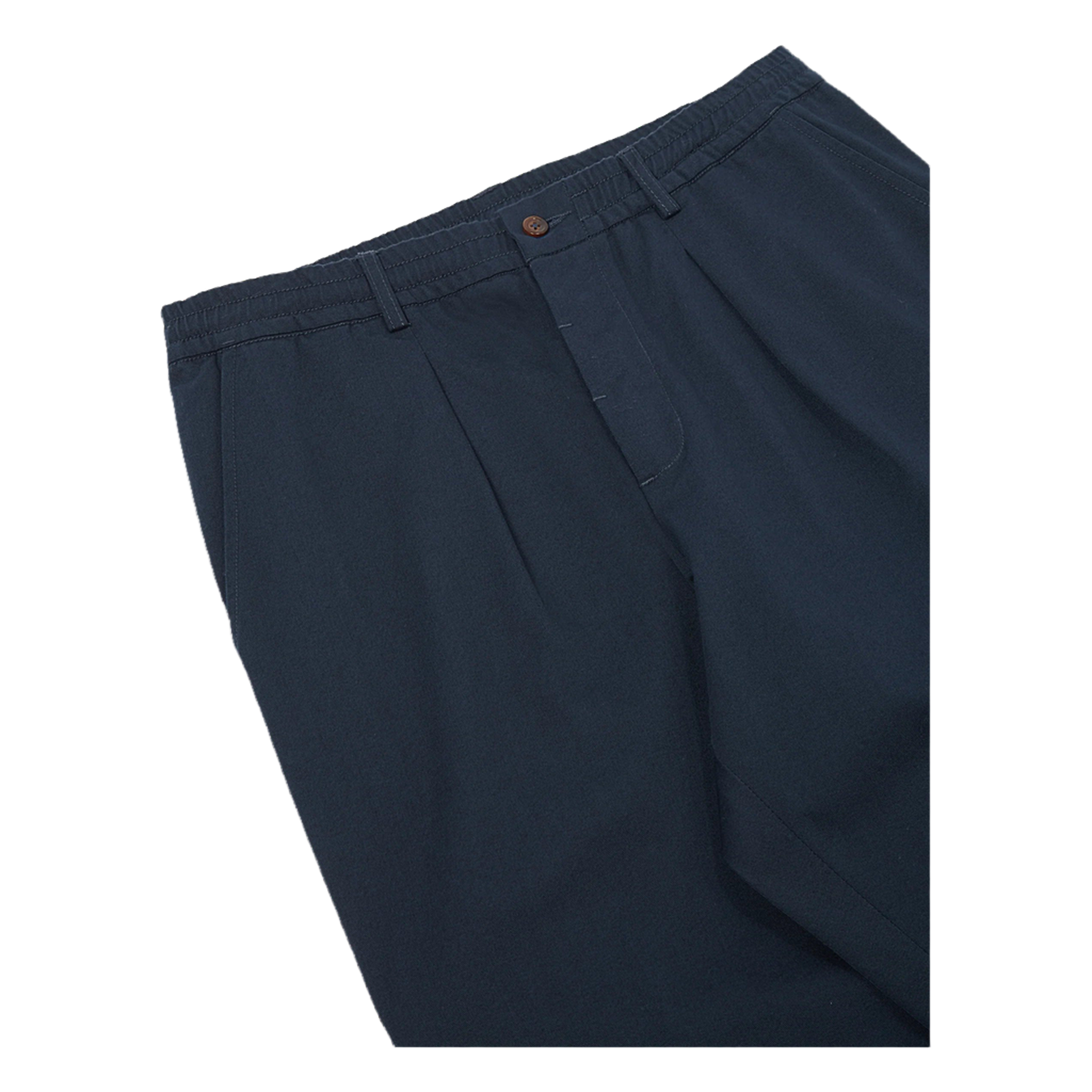 Twill Pleated Track Pant - Navy