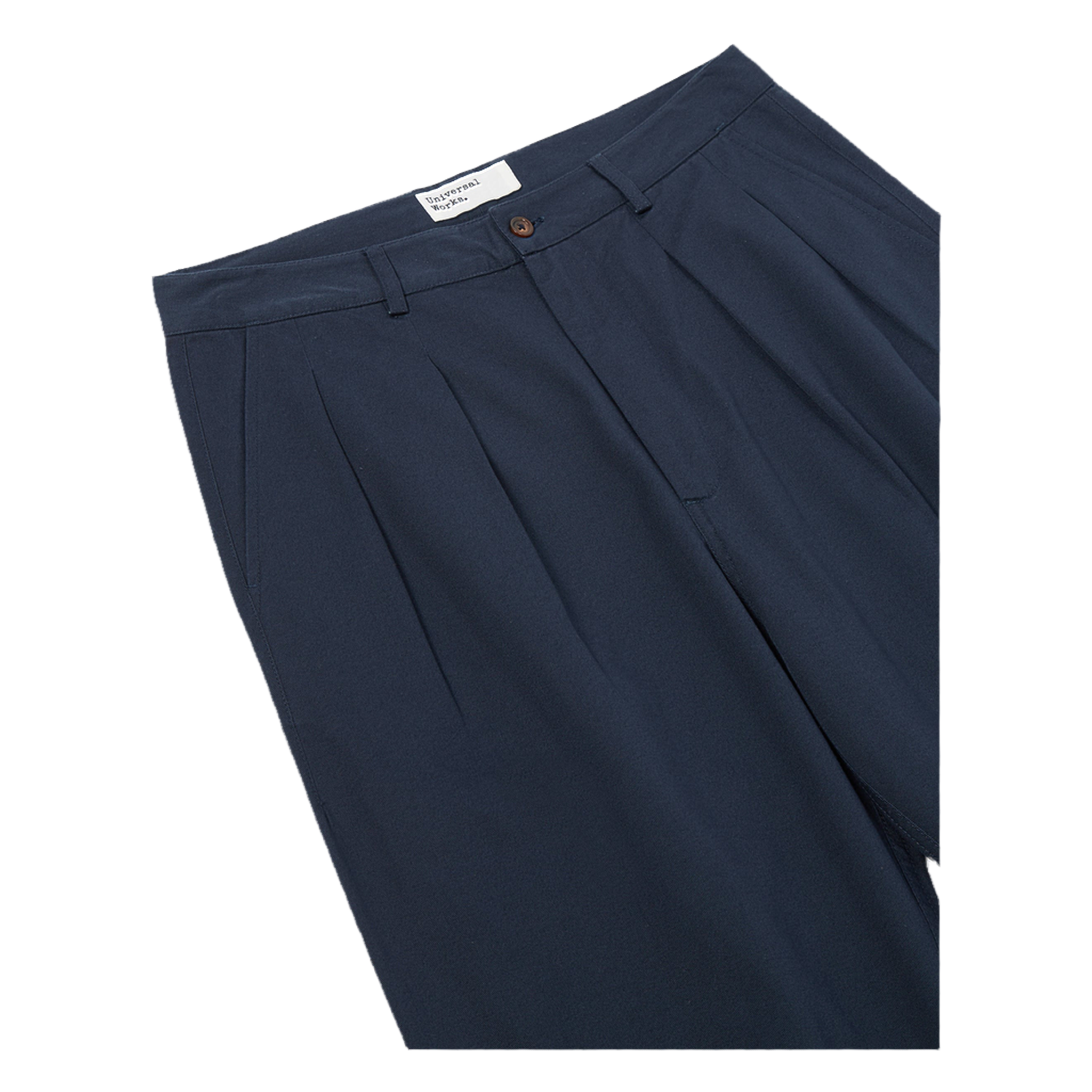Twill Double Pleat Pant - Navy