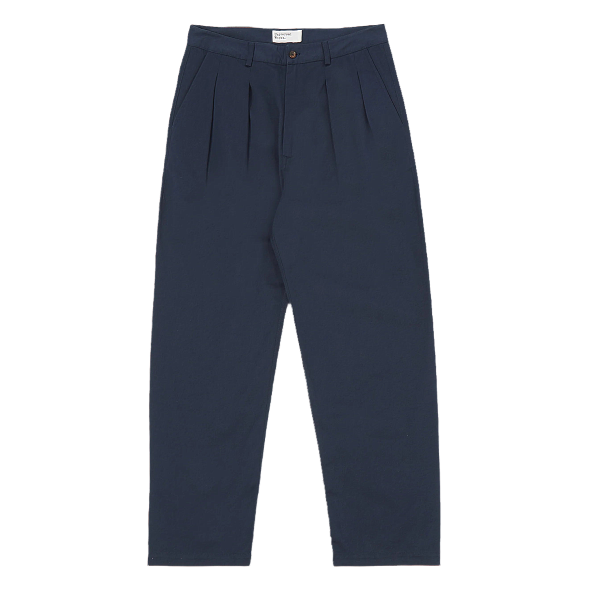 Twill Double Pleat Pant - Navy