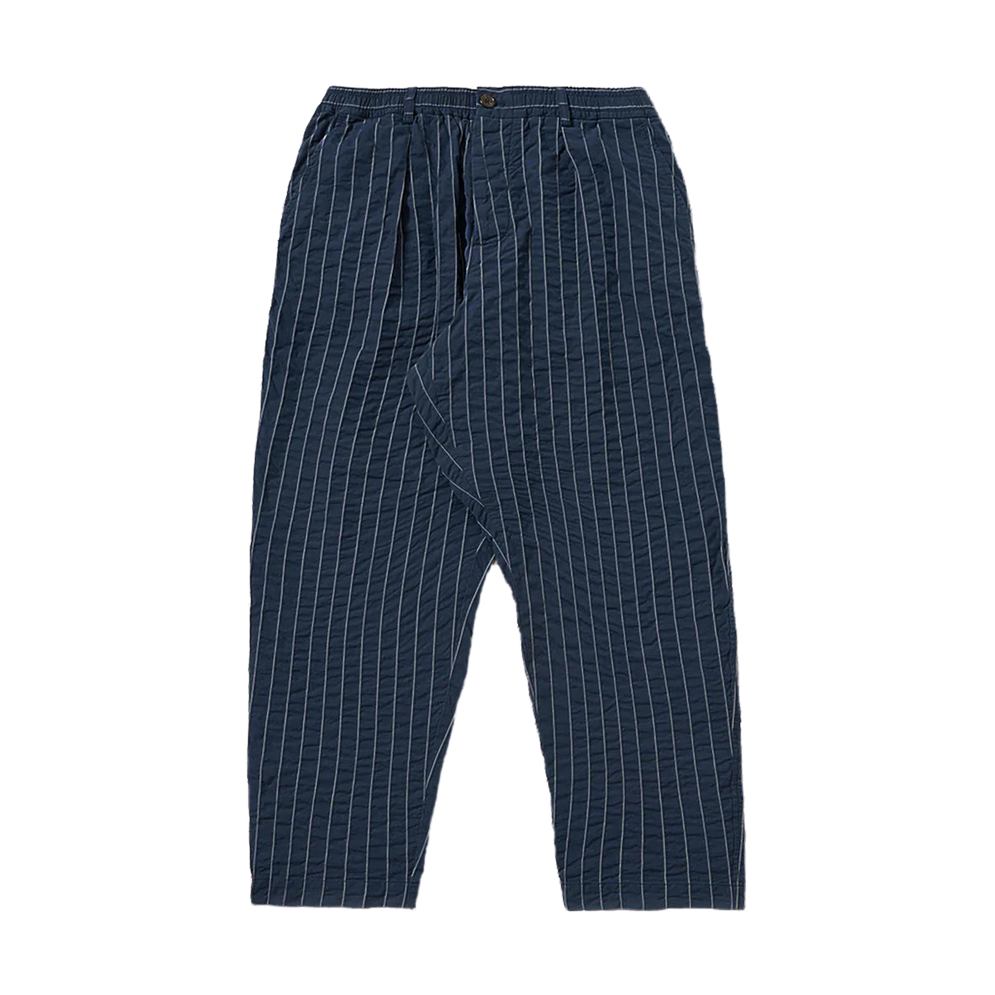 Chester Stripe Pleated Track Pant - Navy