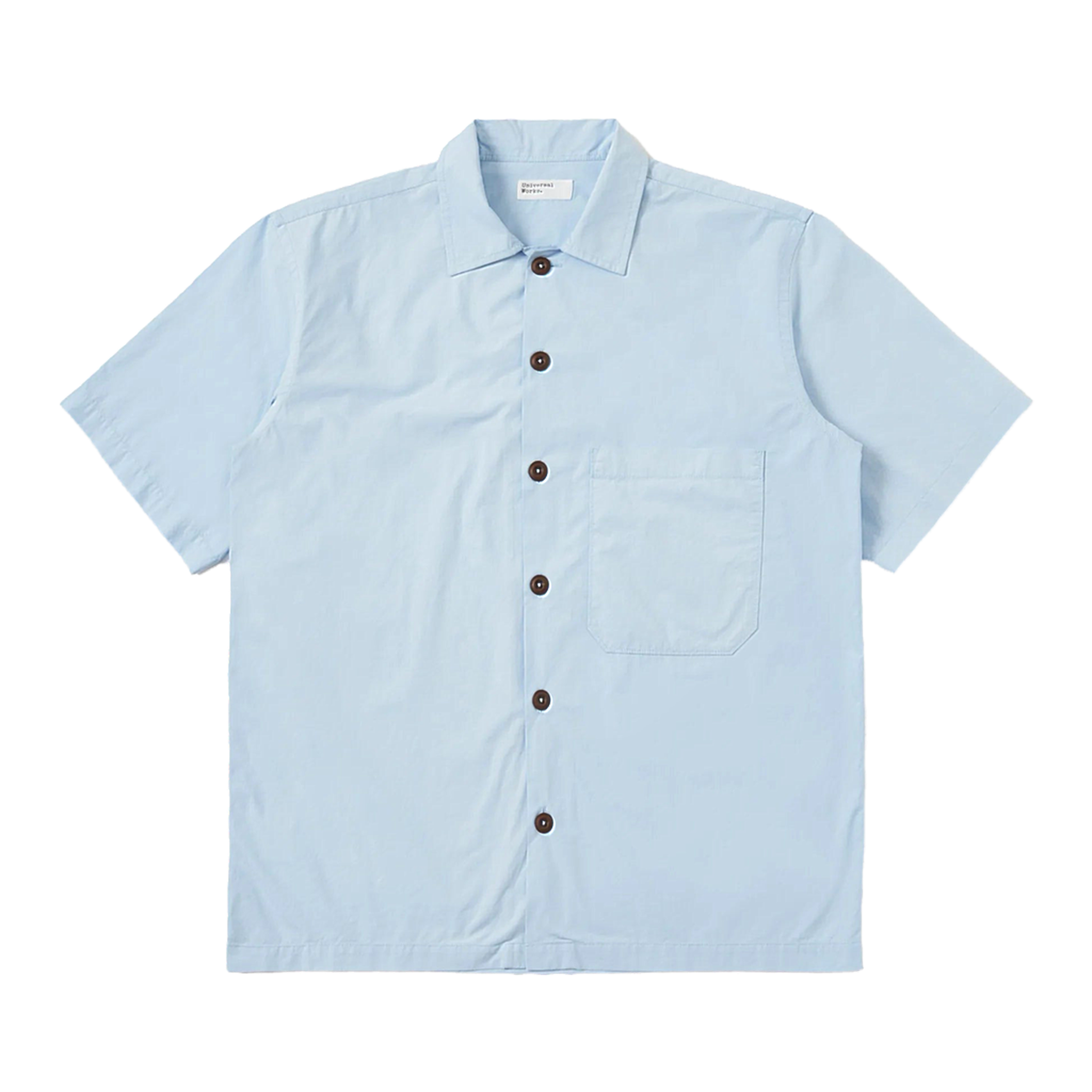 Paper Touch Cotton S/S Fatigue Shirt - Sky Blue
