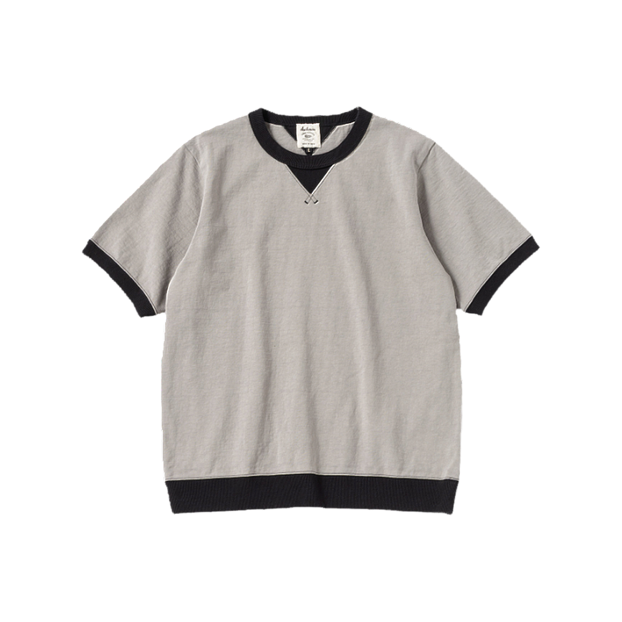Dotsume Rib T-shirt - Lizard Grey x BK
