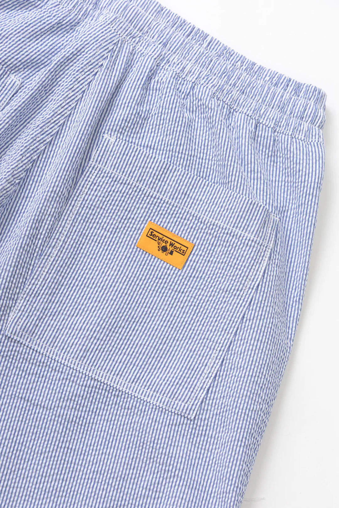 Seersucker Chef Shorts - Navy Stripe